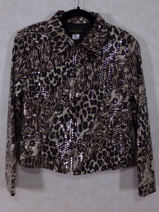 Jackets Galore by John Farah Jackets & Blazers - NWT Jacket’s Galore by John Farah Tiger/Leopard Jacket Scale Like Shine Size M